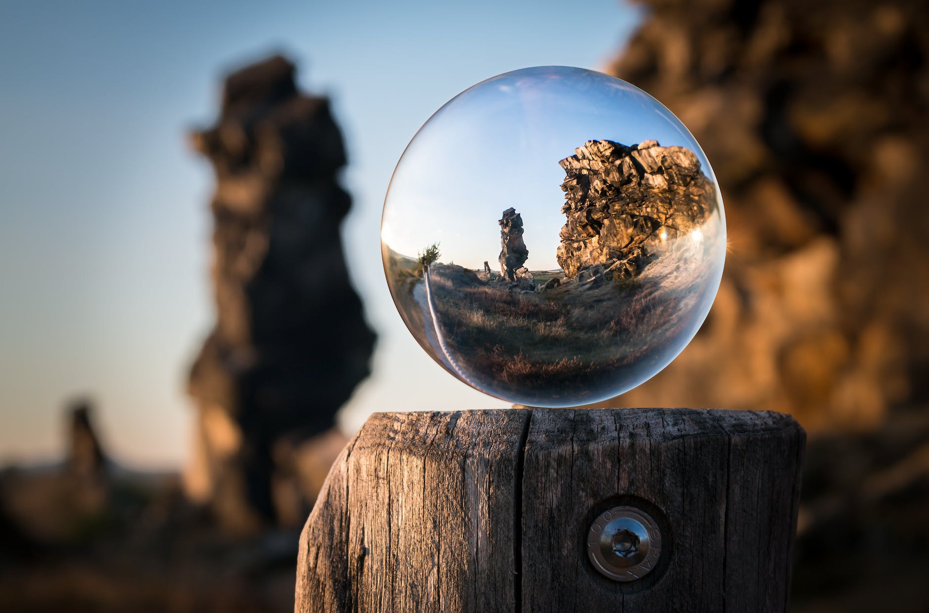 glass ball on wood clip art